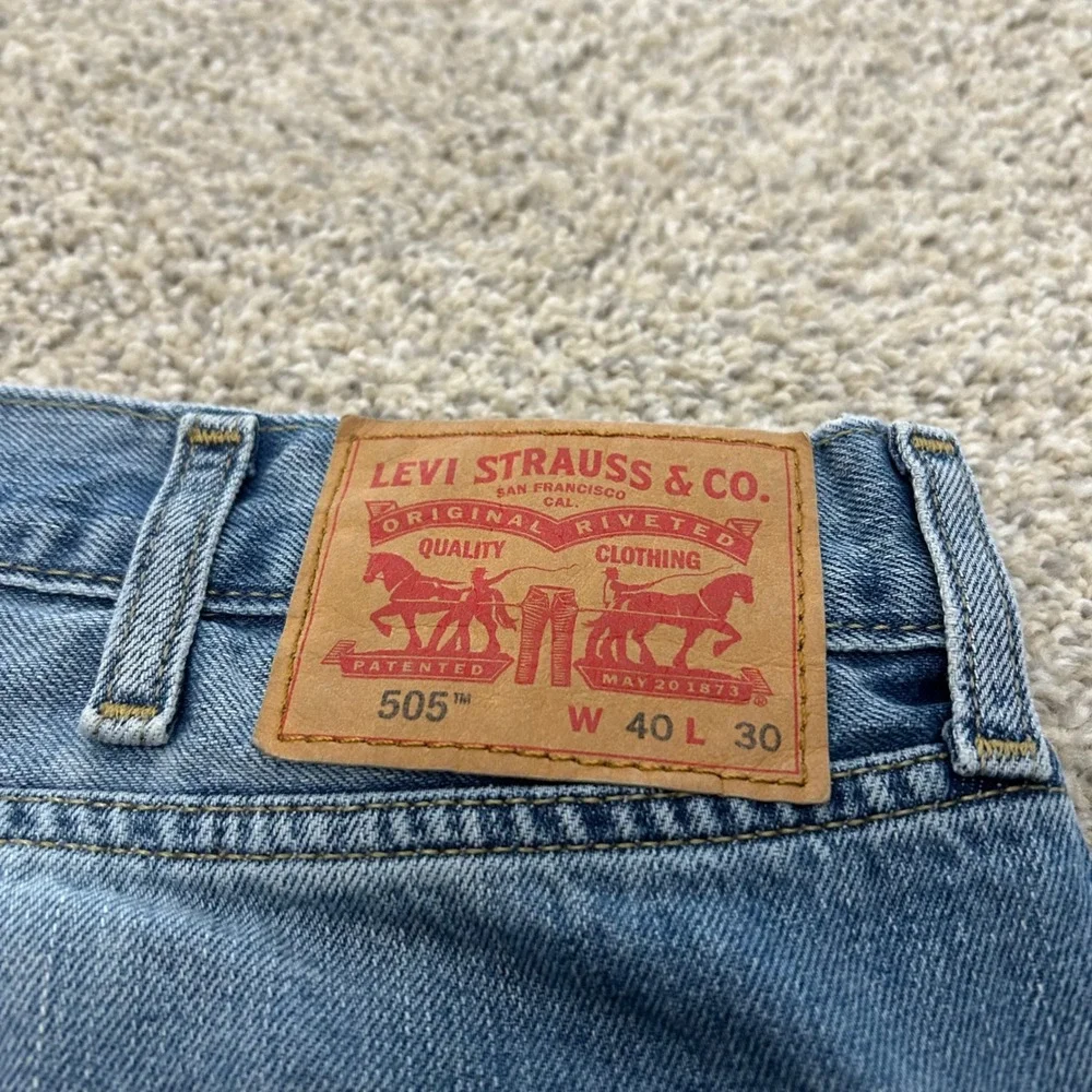 Levi's 505 Regular Fit Jeans 40x30 Blue‎ Mid Wash Straight Leg Denim Cotton